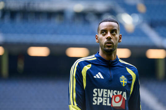 Alexander Isak of the Swedish national football team at a