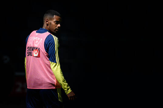 Alexander Isak of the Swedish national football team at a