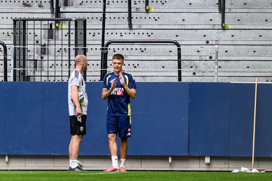 Emil Holm of the Swedish national football team at a