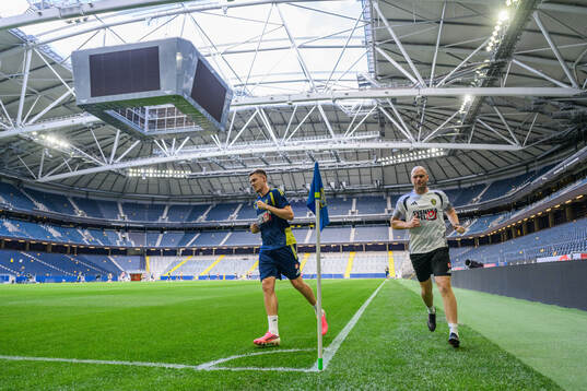 Emil Holm of the Swedish national football team at a