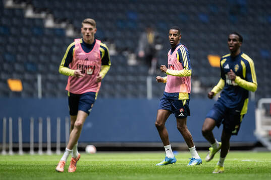 Alexander Isak of the Swedish national football team at a