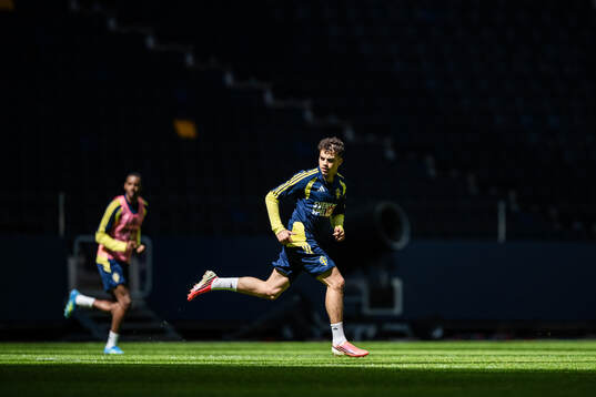 Yasin Ayari of the Swedish national football team at a