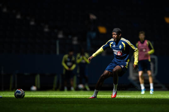 Anthony Elanga of the Swedish national football team at a