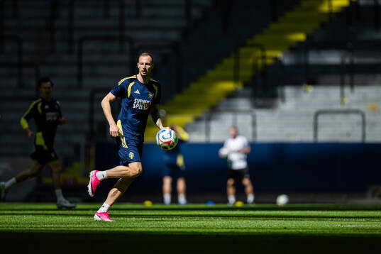 Gustaf Nilsson of the Swedish national football team at a