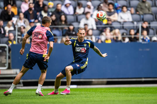 Gustaf Nilsson of the Swedish national football team at a