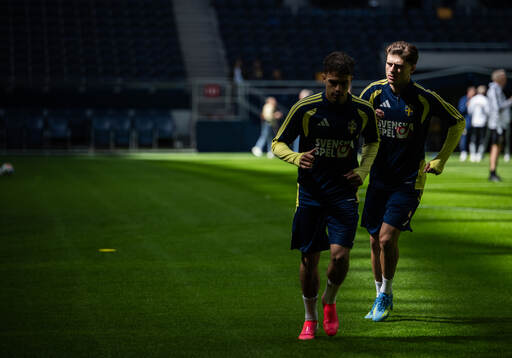 Besfort Zeneli of the Swedish national football team at a