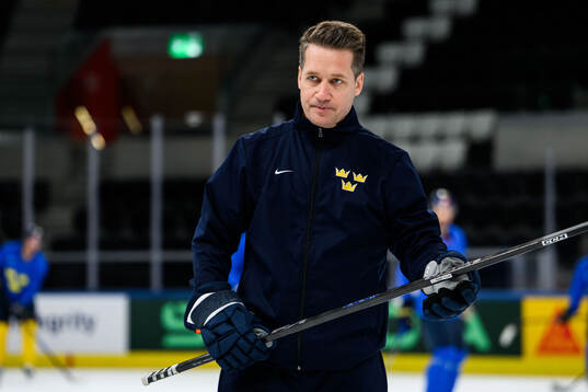 Head coach Sam Hallam of Sweden at a practice session