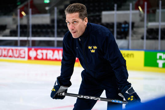 Head coach Sam Hallam of Sweden at a practice session