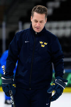 Head coach Sam Hallam of Sweden at a practice session