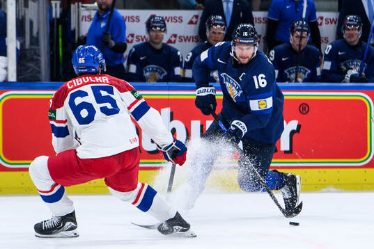 Tomas Cibulka of Czech Republic and Alexander Barkov of