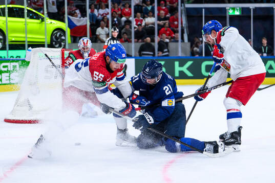 Libor Hajek of Czech Republic and Patrik Puistola of Finland