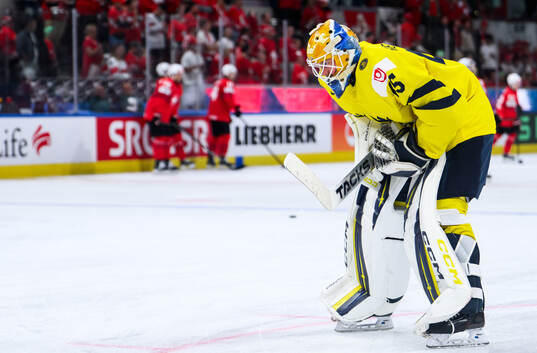 Goaltender Magnus Hellberg of Sweden