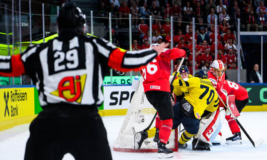 Oscar Sundqvist of Sweden scores 0-2 but the goal is