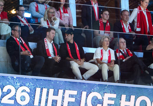 Swiss tennis player Roger Federer in the stand