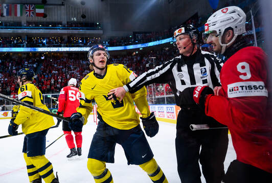 Jack Berglund of Sweden and Damien Riat of Switzerland