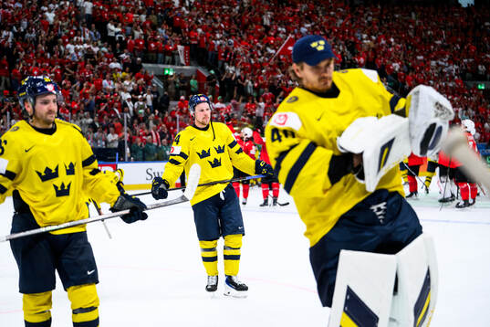 Joel Persson of Sweden looks dejected