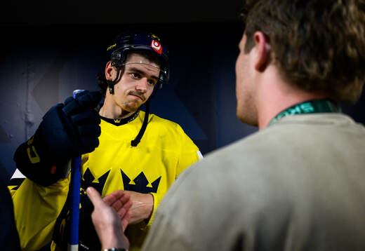 Albert Johansson of Sweden is interviewed