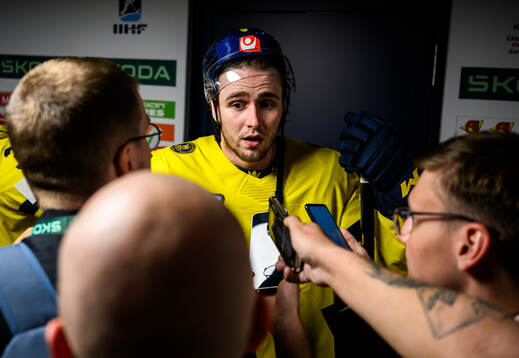 Linus Karlsson of Sweden is interviewed