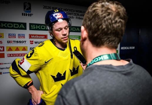 Lucas Raymond of Sweden is interviewed