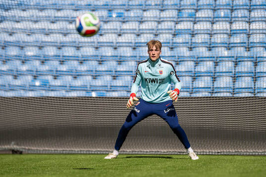 Goalkeeper Sander Tangvik of the Norwegian national