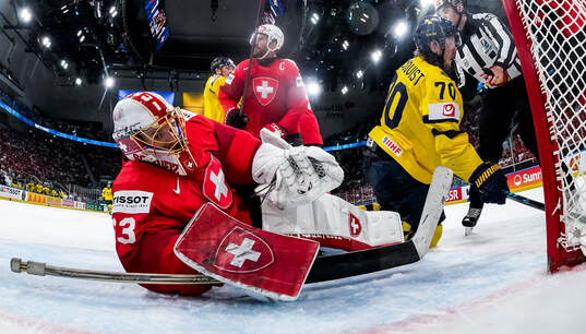 Goaltender Leonardo Genoni of Switzerland and Oscar