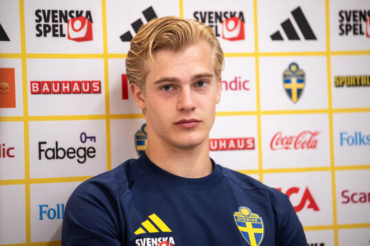 Lucas Bergvall of the Swedish national football team