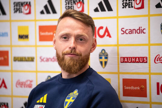goalkeeper Viktor Johansson of the Swedish national