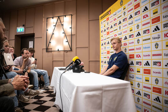 Lucas Bergvall of the Swedish national football team