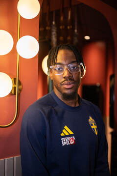 Anthony Elanga of the Swedish national football team poses