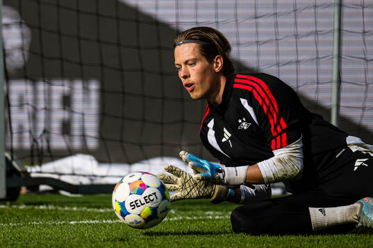 Goalkeeper Leopold Wahlstedt of Rosenborg warms up