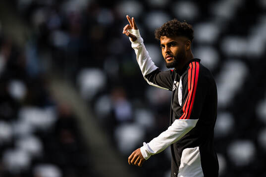Emil Konradsen Ceide of Rosenborg warms up