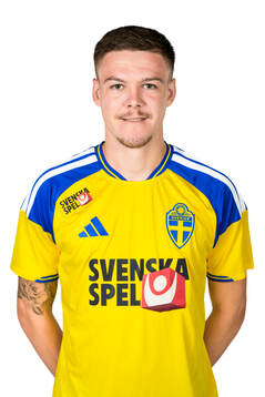 Emil Holm of the Swedish national football team poses for a