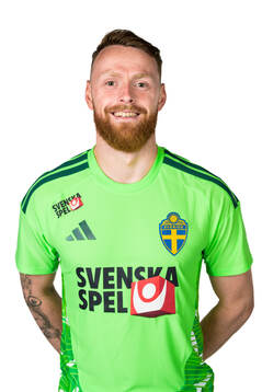 Goalkeeper Viktor Johansson of the Swedish national