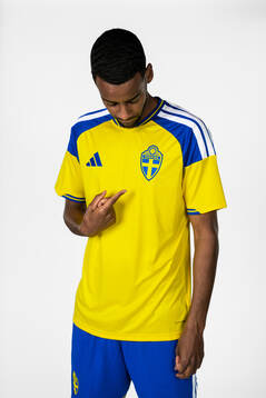 Alexander Isak of the Swedish national football team poses