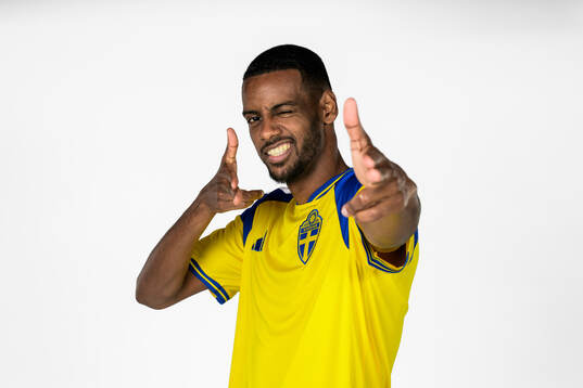 Alexander Isak of the Swedish national football team poses