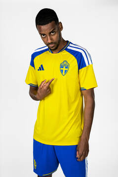 Alexander Isak of the Swedish national football team poses