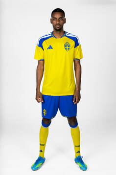 Alexander Isak of the Swedish national football team poses