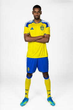 Alexander Isak of the Swedish national football team poses