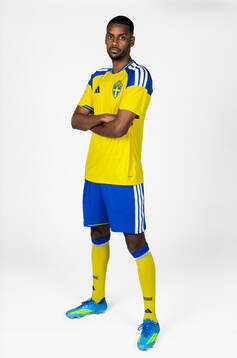 Alexander Isak of the Swedish national football team poses