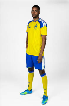 Alexander Isak of the Swedish national football team poses
