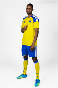 Alexander Isak of the Swedish national football team poses