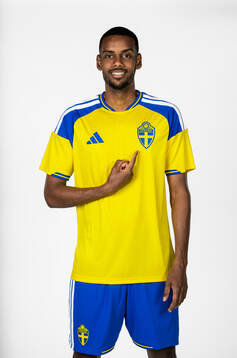 Alexander Isak of the Swedish national football team poses