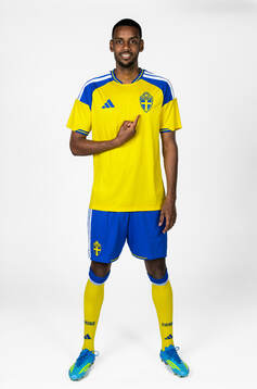 Alexander Isak of the Swedish national football team poses