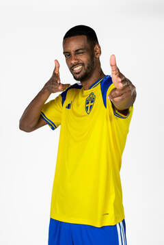 Alexander Isak of the Swedish national football team poses