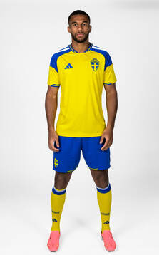 Isak Hien of the Swedish national football team poses for a