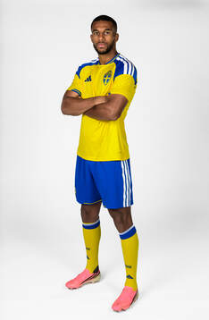 Isak Hien of the Swedish national football team poses for a