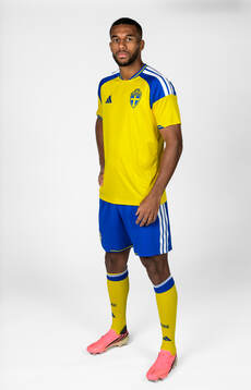 Isak Hien of the Swedish national football team poses for a