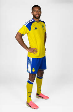 Isak Hien of the Swedish national football team poses for a