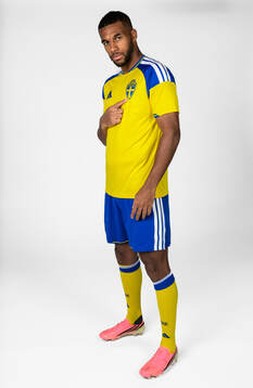 Isak Hien of the Swedish national football team poses for a