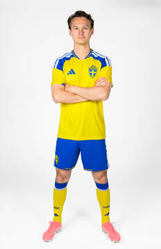 Hjalmar Ekdal of the Swedish national football team poses